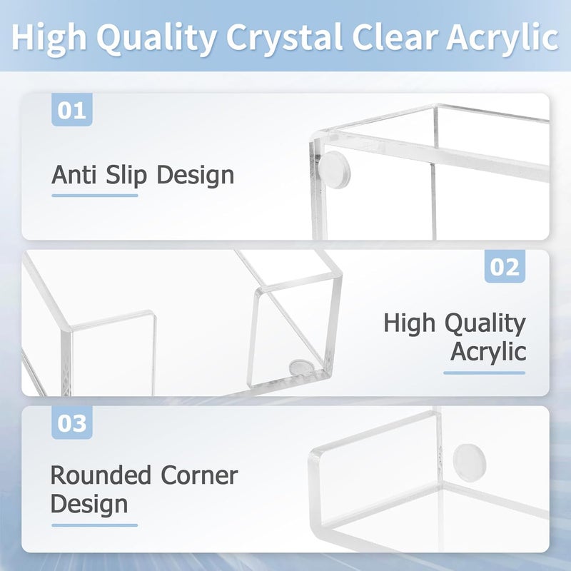 Tecreddy Acrylic Sticky Note Holder, 4 x 6 Crystal Clear Sticky Note Dispenser Acrylic Notepad Holder for School Home Office Desk Organization - Image 3